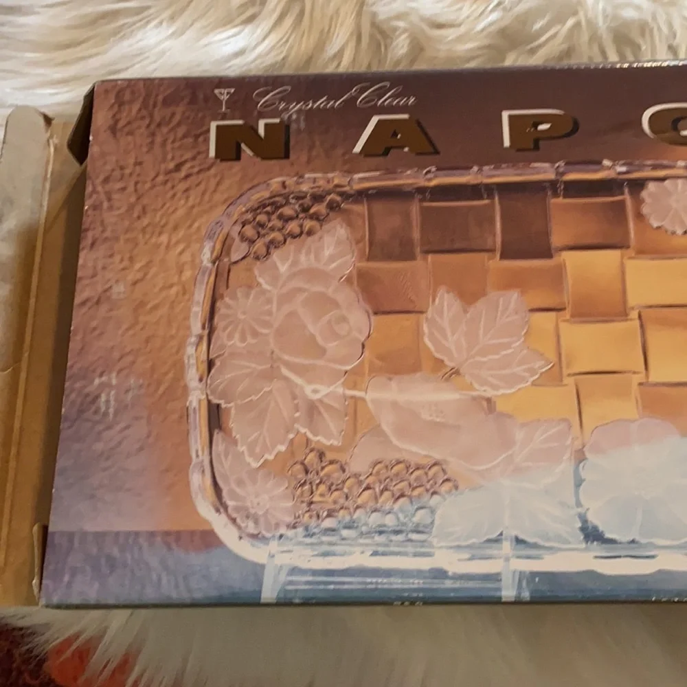 New in box Napoli Crystal platter